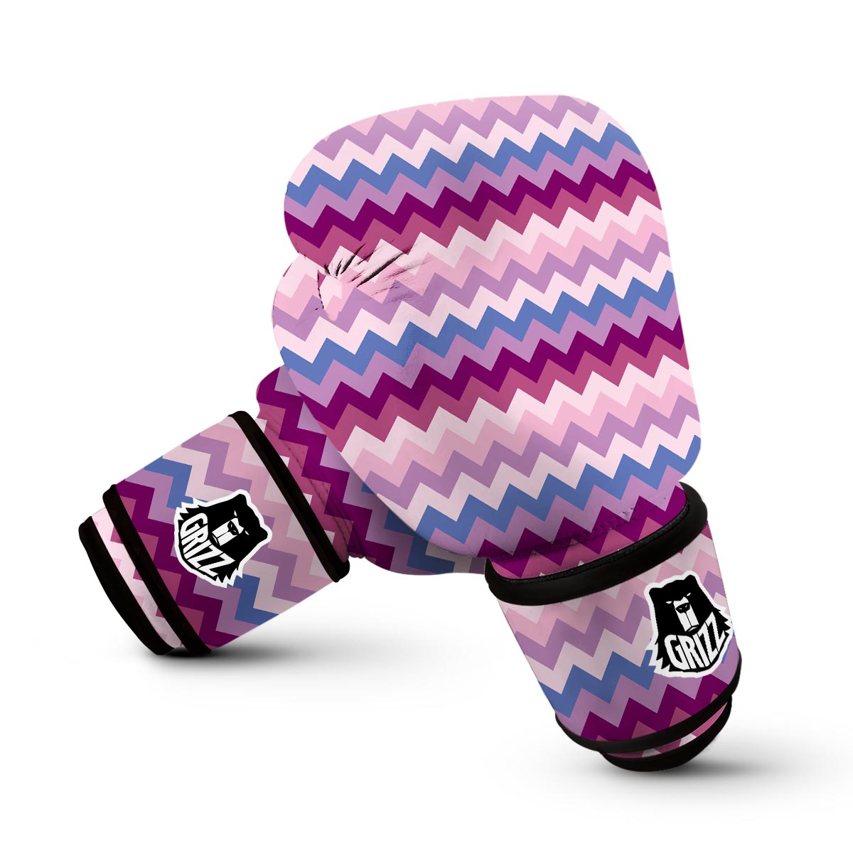 Zig Zag Pattern Print Boxing Gloves-grizzshop