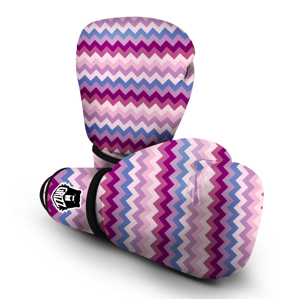 Zig Zag Pattern Print Boxing Gloves-grizzshop