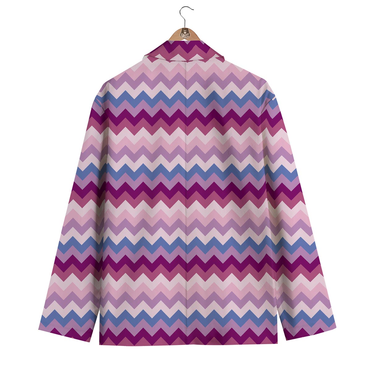 Zig Zag Pattern Print Men's Blazer-grizzshop
