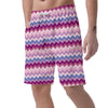 Zig Zag Pattern Print Men's Shorts-grizzshop