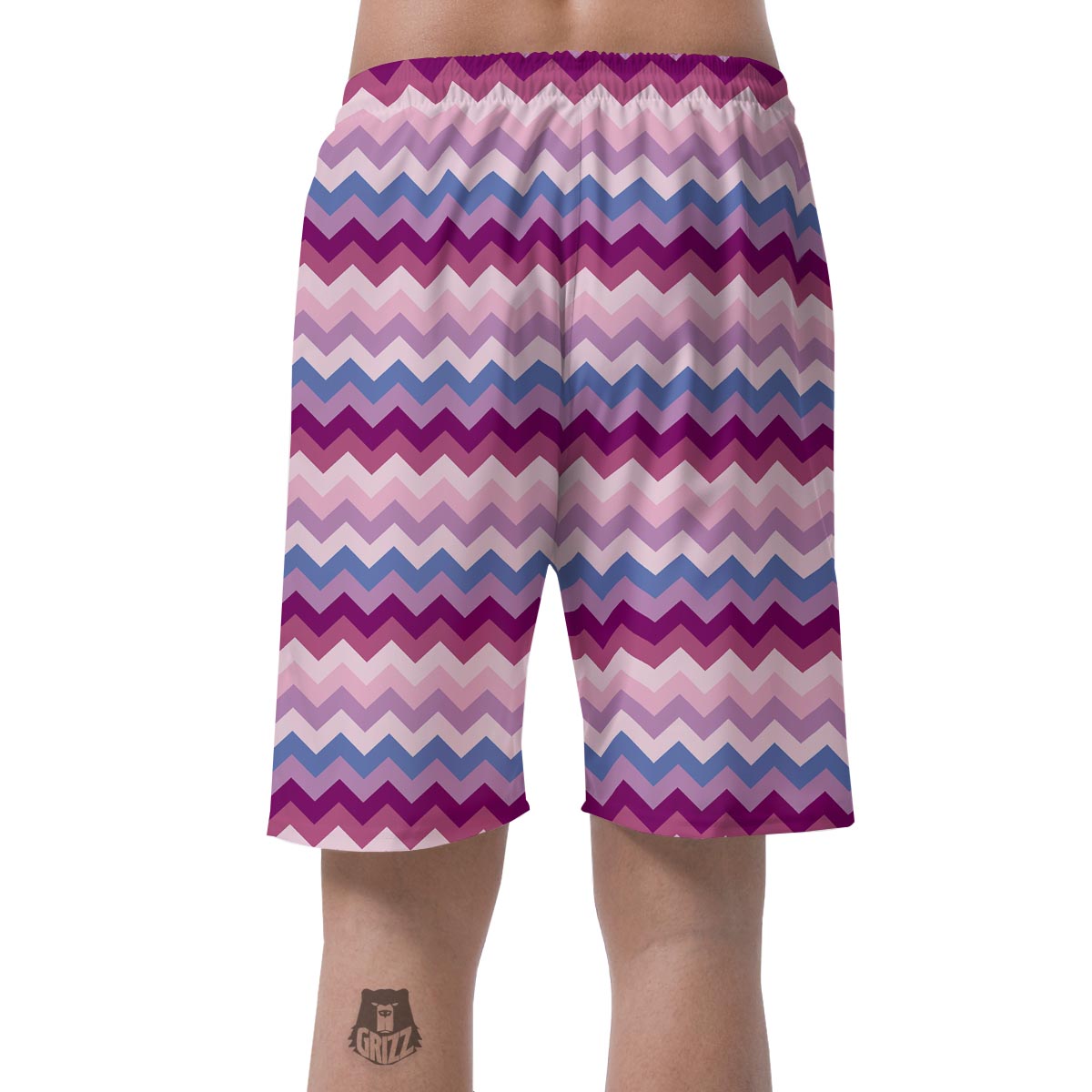 Zig Zag Pattern Print Men's Shorts-grizzshop