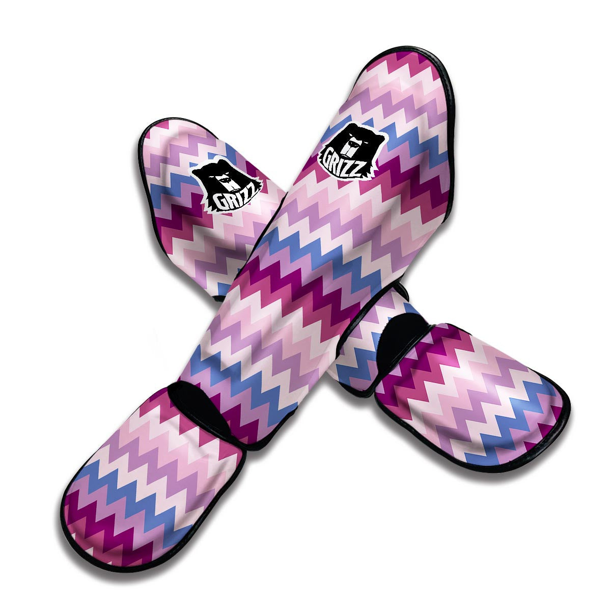 Zig Zag Pattern Print Muay Thai Shin Guards-grizzshop