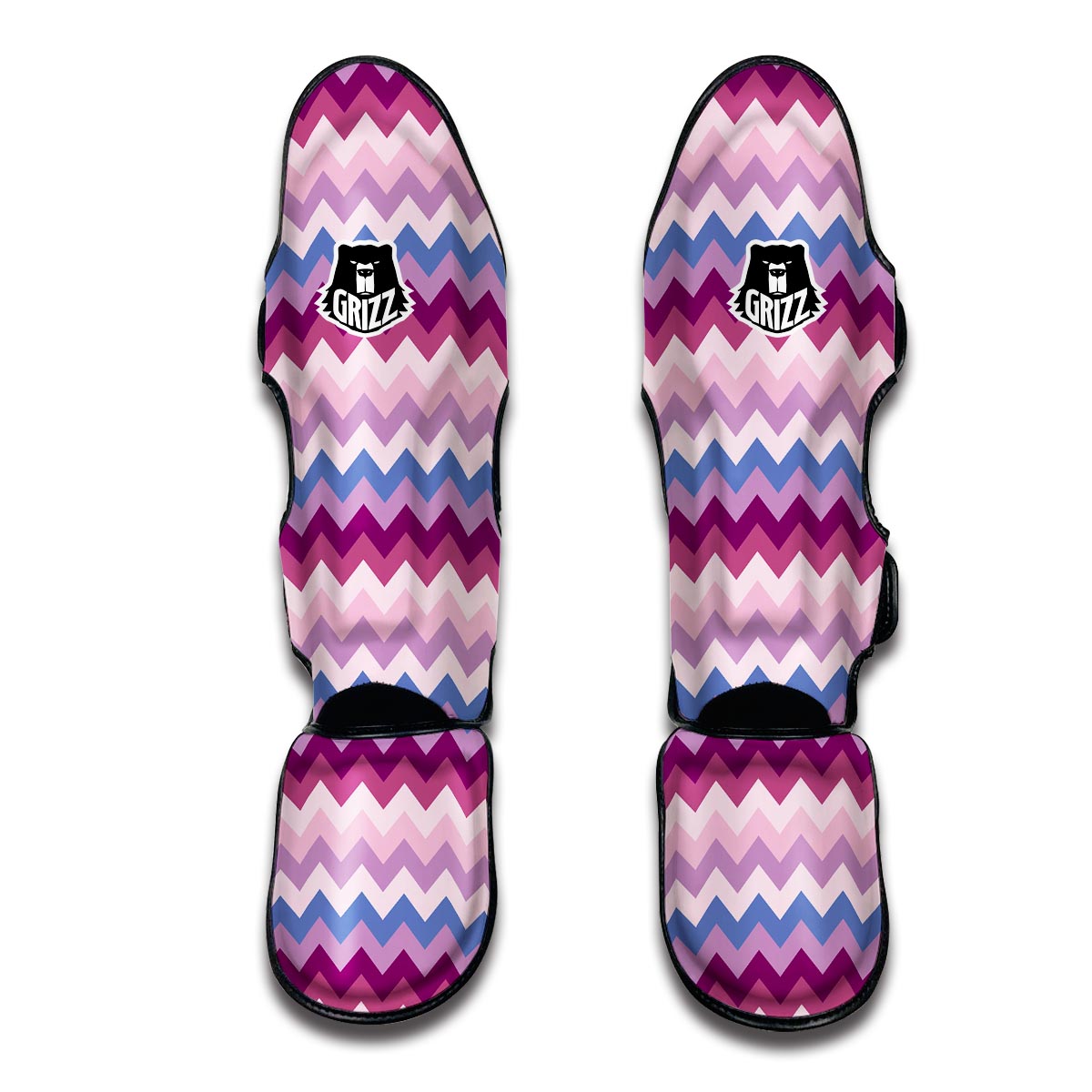 Zig Zag Pattern Print Muay Thai Shin Guards-grizzshop