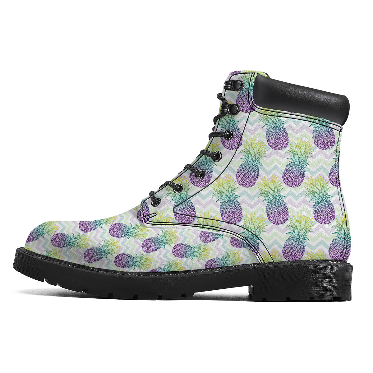 Zig Zag Pineapple Bright Print Pattern Boots-grizzshop