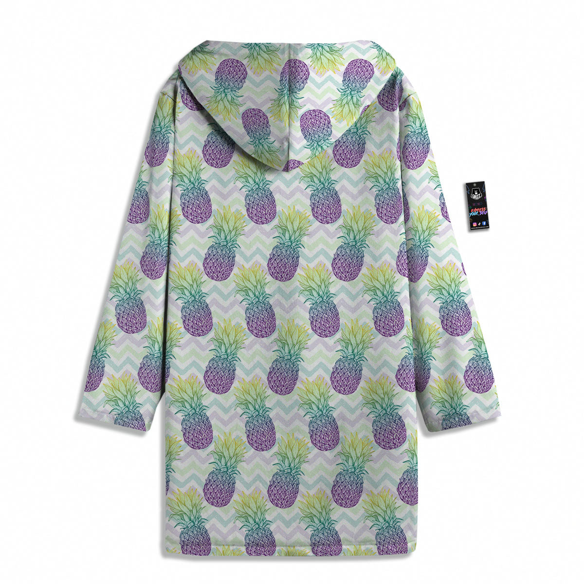 Zig Zag Pineapple Bright Print Pattern Men's Windbreaker Jacket-grizzshop