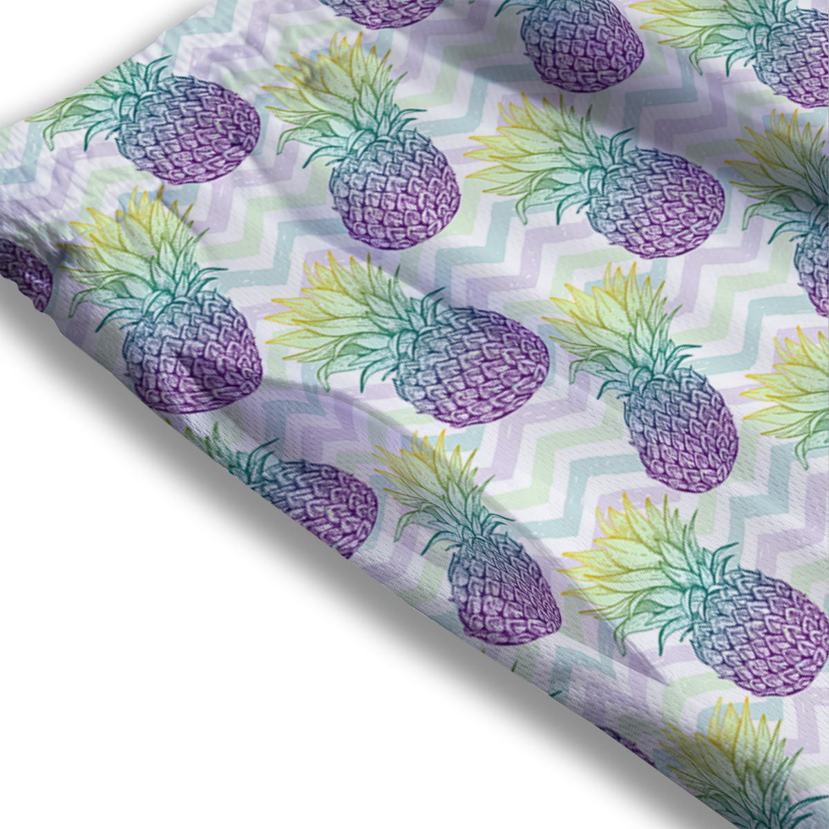 Zig Zag Pineapple Bright Print Pattern Mesh Shorts-grizzshop