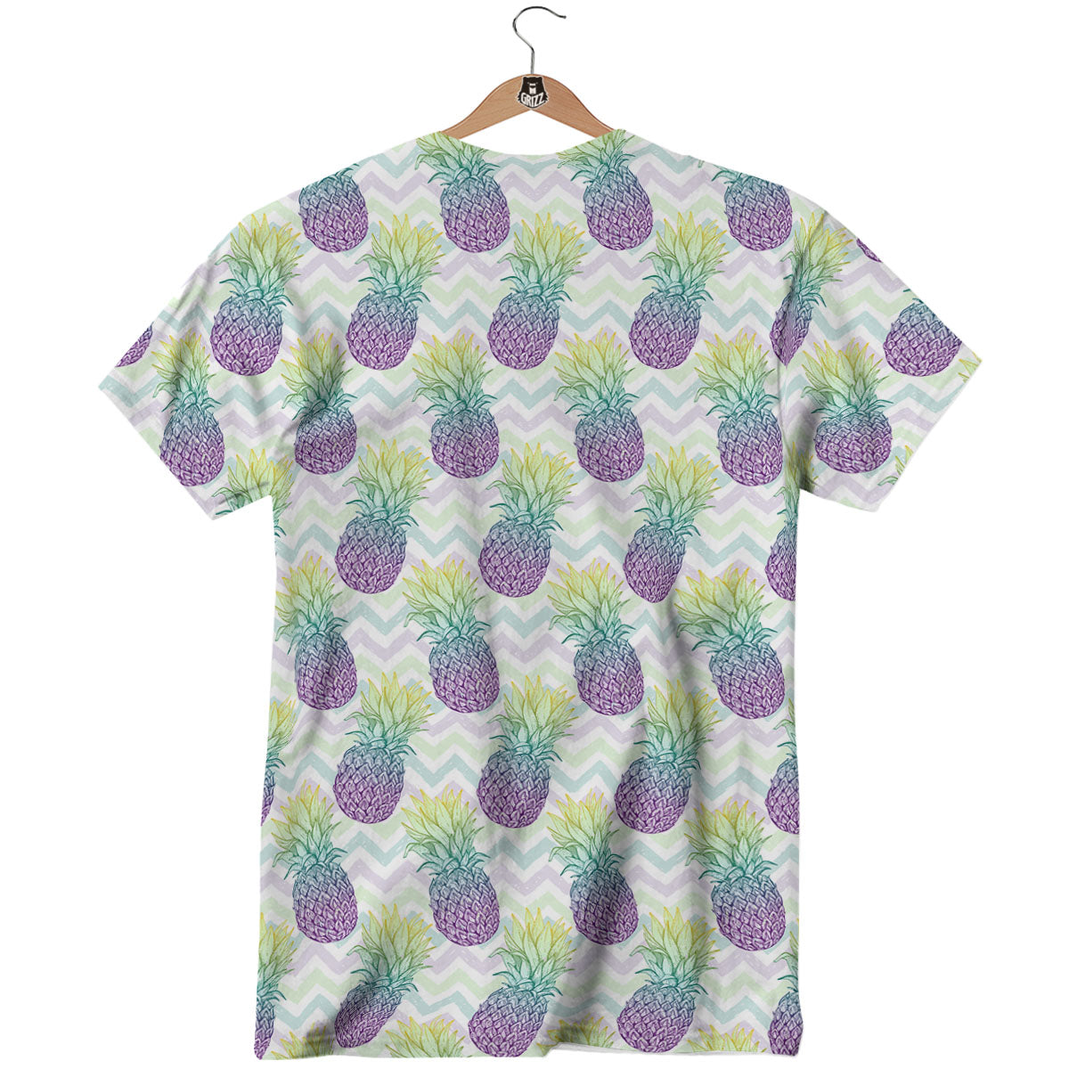 Zig Zag Pineapple Bright Print Pattern T-Shirt-grizzshop
