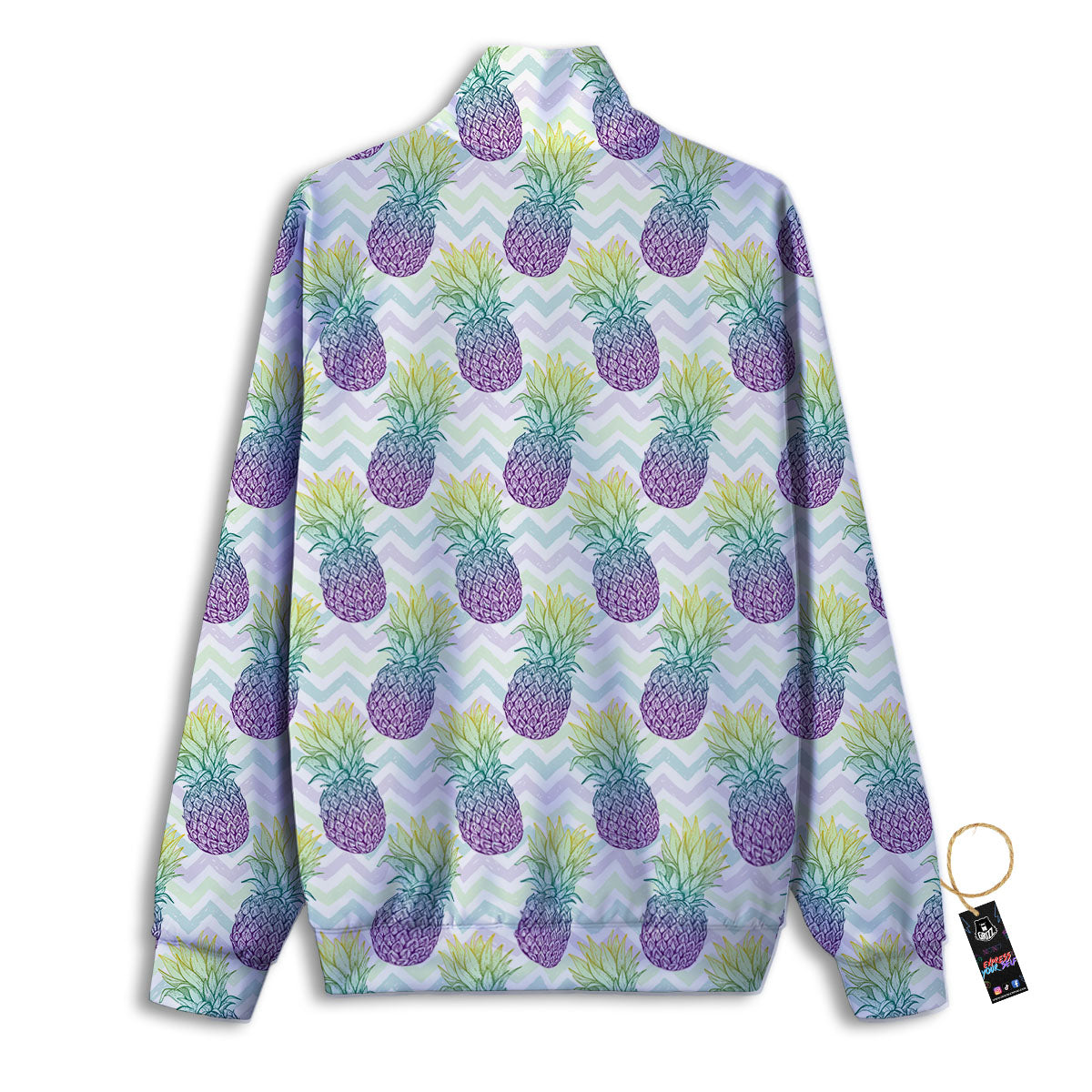 Zig Zag Pineapple Bright Print Pattern Track Jacket-grizzshop