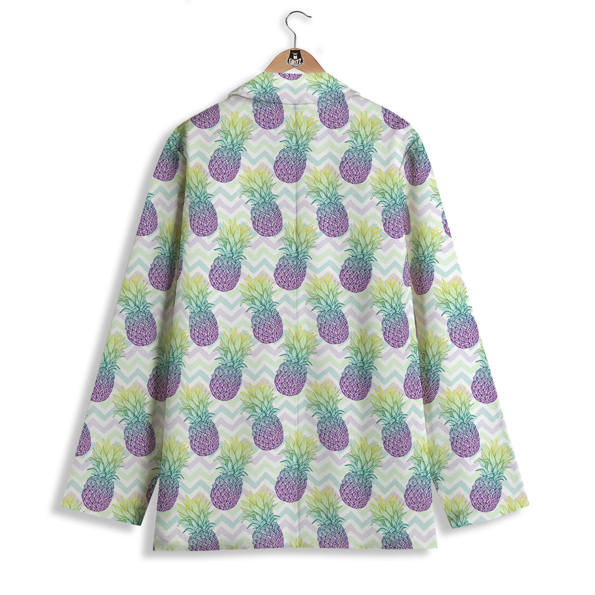 Zig Zag Pineapple Bright Print Pattern Women's Blazer-grizzshop