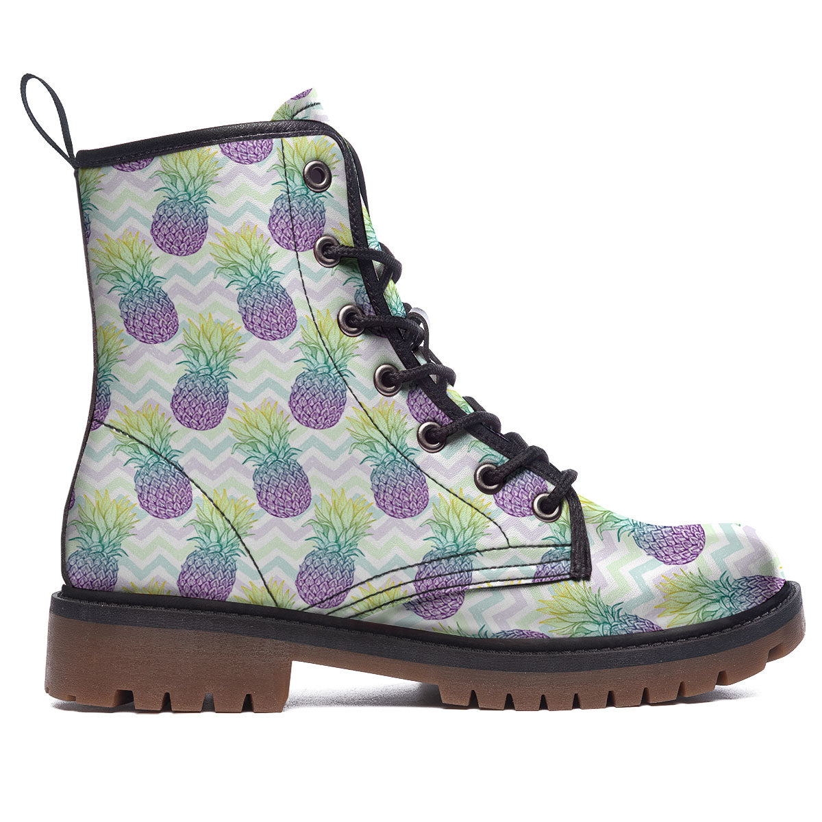 Zig Zag Pineapple Bright Print Pattern Work Boots-grizzshop