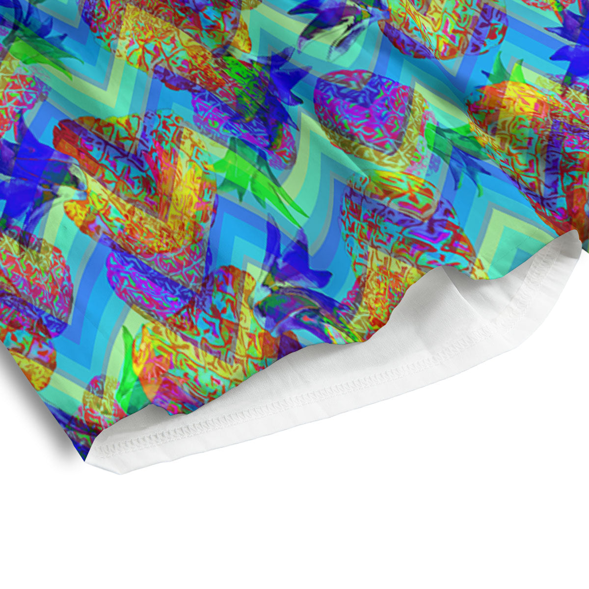 Zig Zag Pineapple Neon EDM Print Pattern Men's Athletic Shorts