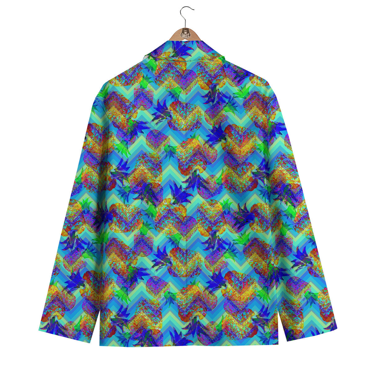 Zig Zag Pineapple Neon EDM Print Pattern Men's Blazer-grizzshop