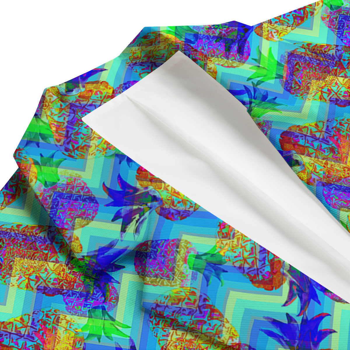 Zig Zag Pineapple Neon EDM Print Pattern Men's Blazer-grizzshop