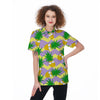 Zig Zag Pineapple Print Women's Golf Shirts-grizzshop