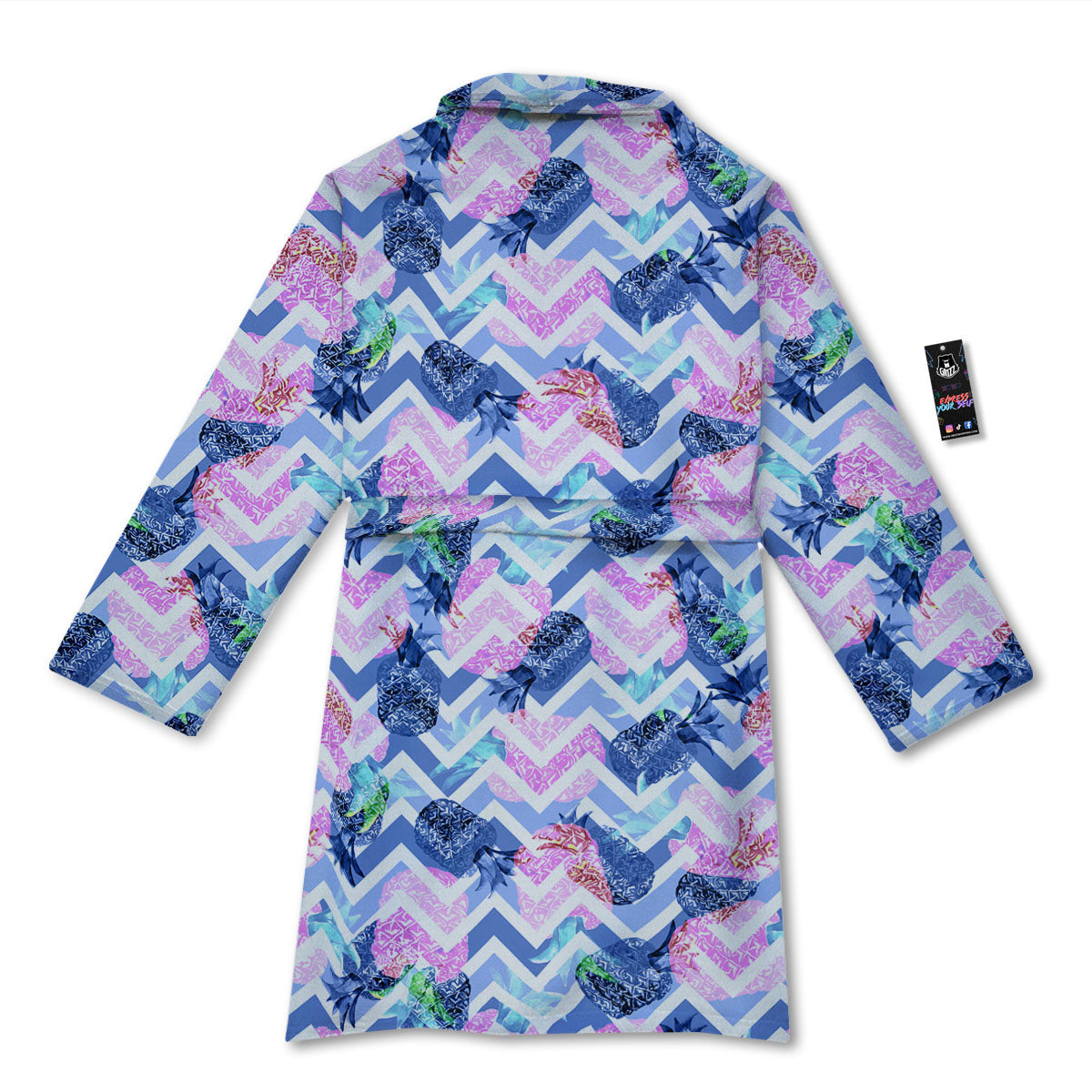 Zig Zag Pineapple Purple Print Pattern Bathrobe-grizzshop