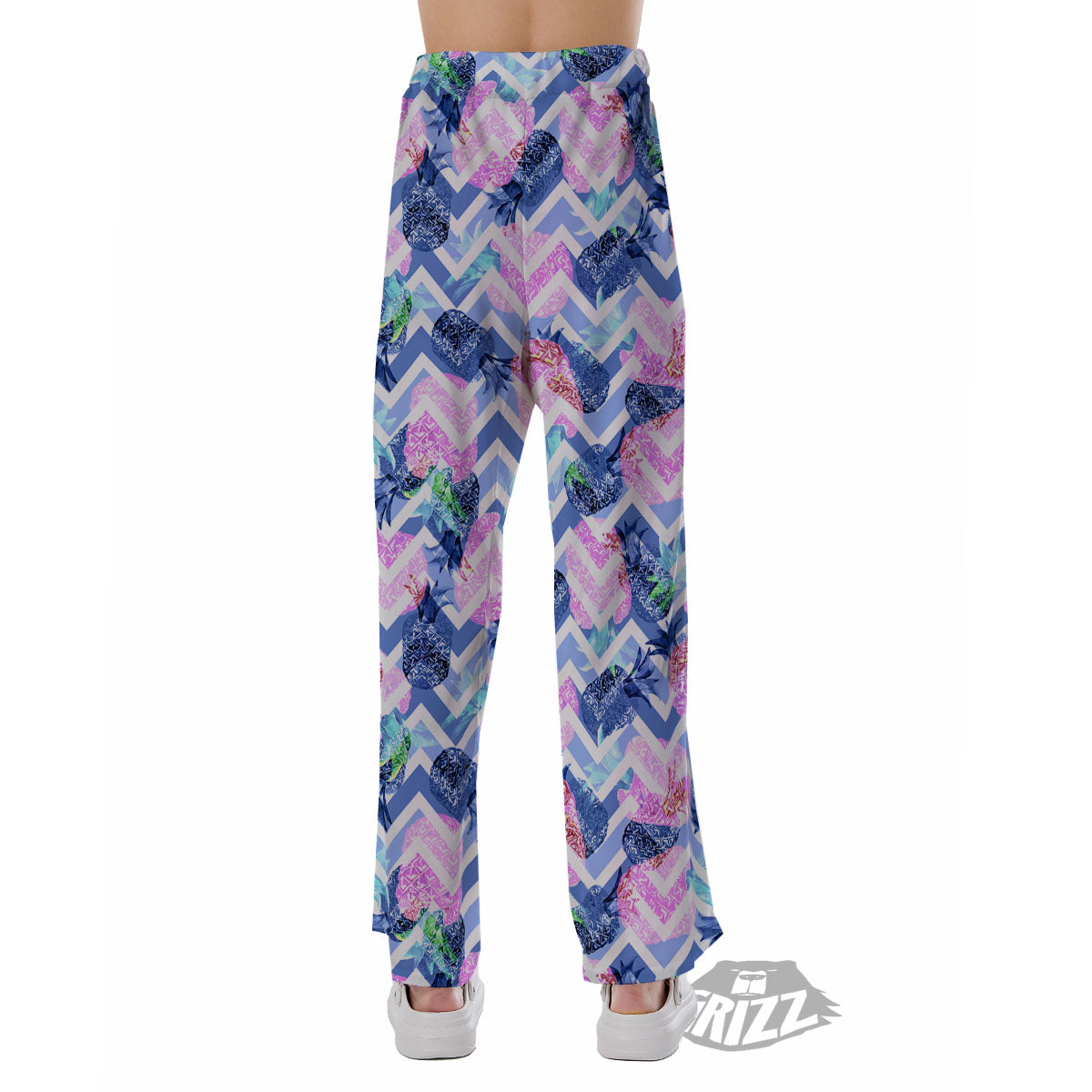 Zig Zag Pineapple Purple Print Pattern Pajama Pants-grizzshop