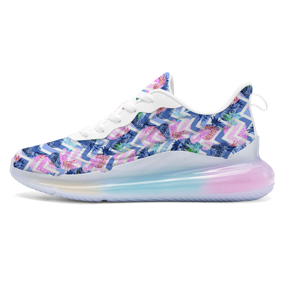 Zig Zag Pineapple Purple Print Pattern Running Sneakers-grizzshop