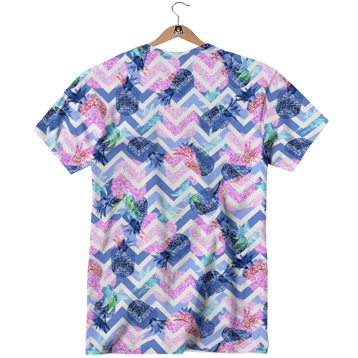 Zig Zag Pineapple Purple Print Pattern T-Shirt-grizzshop