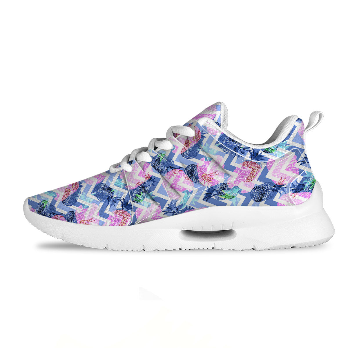 Zig Zag Pineapple Purple Print Pattern Tennis Shoes-grizzshop