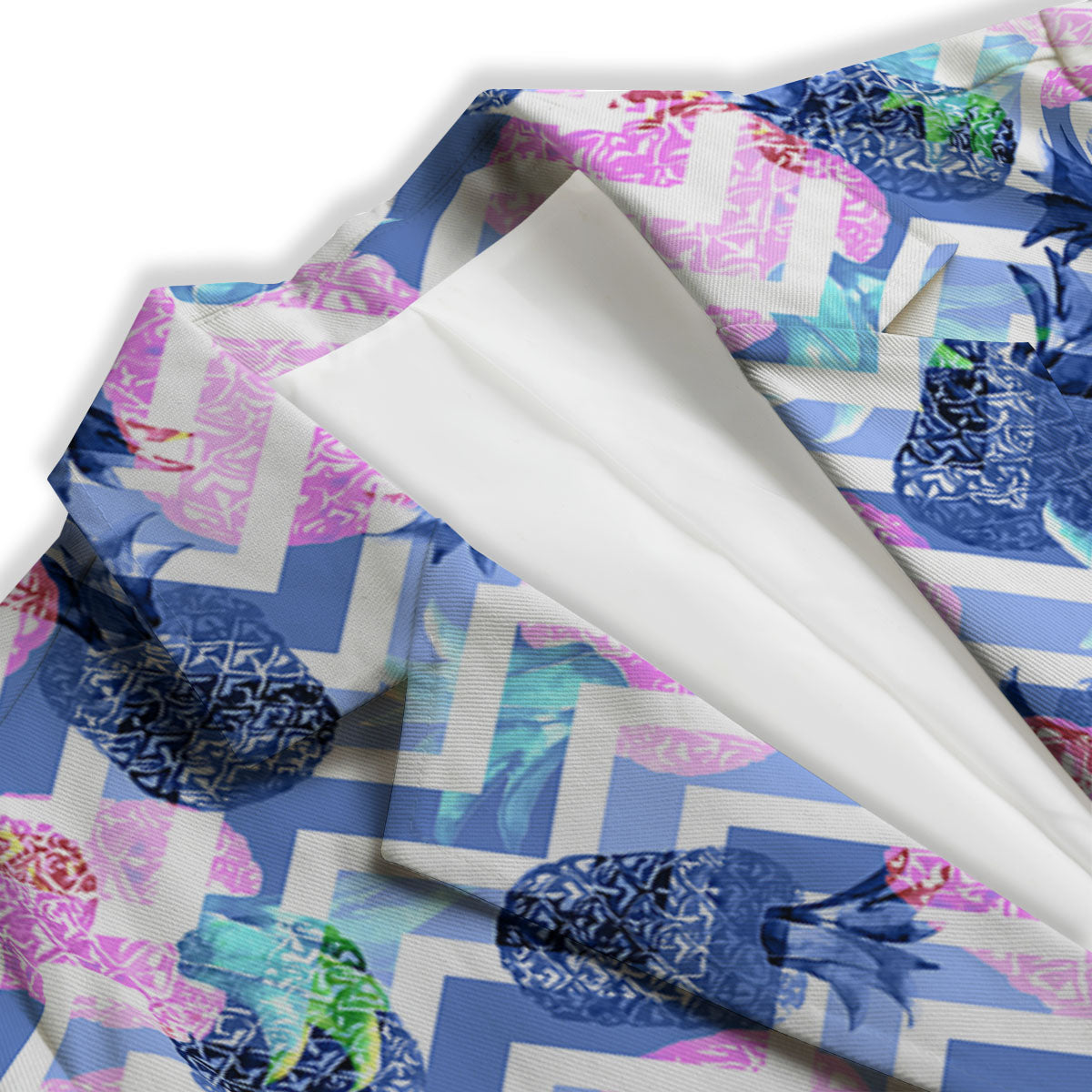 Zig Zag Pineapple Purple Print Pattern Women's Blazer-grizzshop
