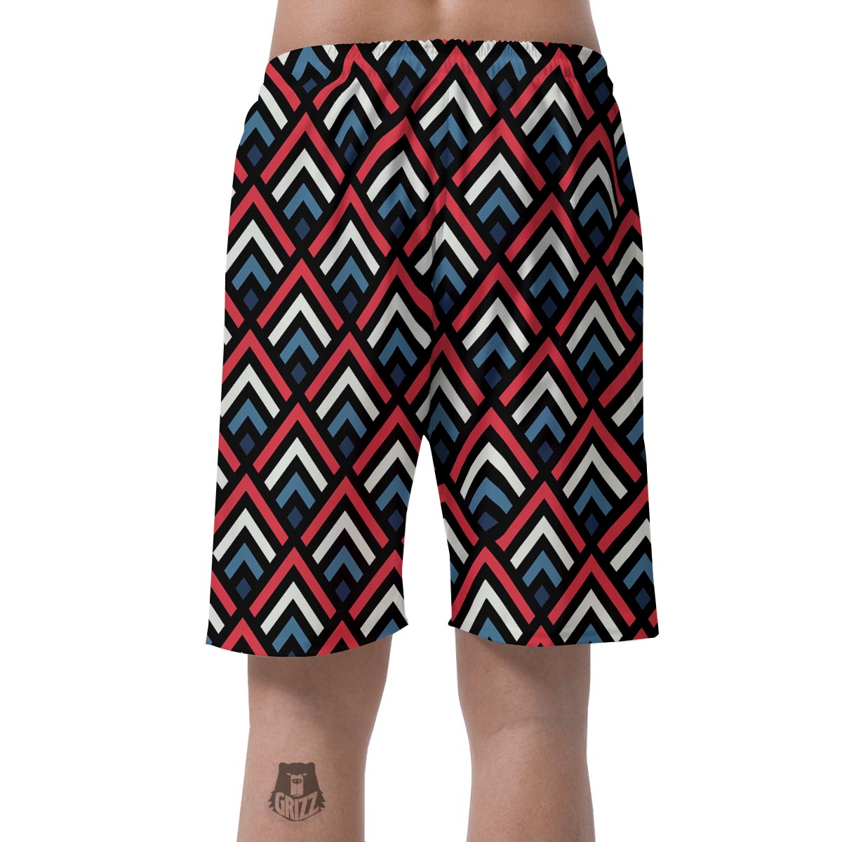 Zig Zag Print Pattern Men's Shorts-grizzshop