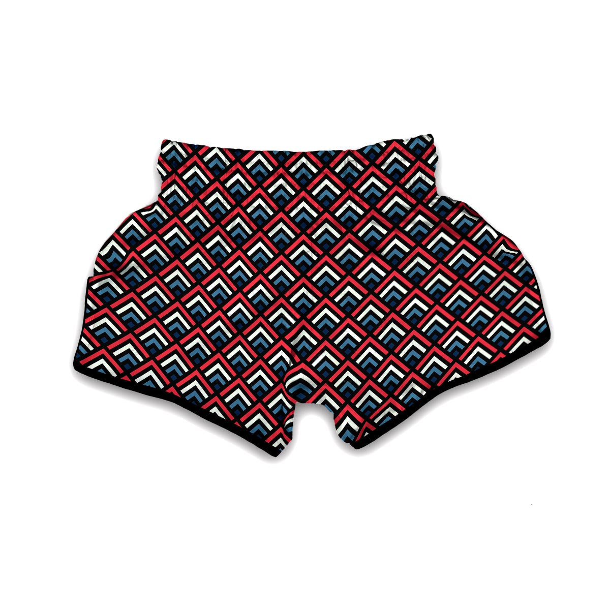 Zig Zag Print Pattern Muay Thai Boxing Shorts-grizzshop