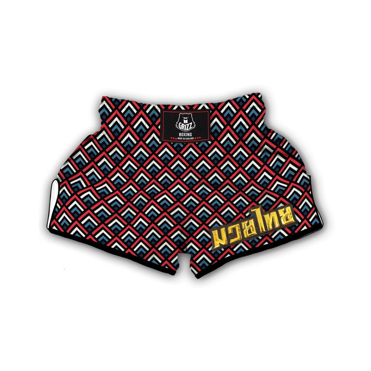 Zig Zag Print Pattern Muay Thai Boxing Shorts-grizzshop