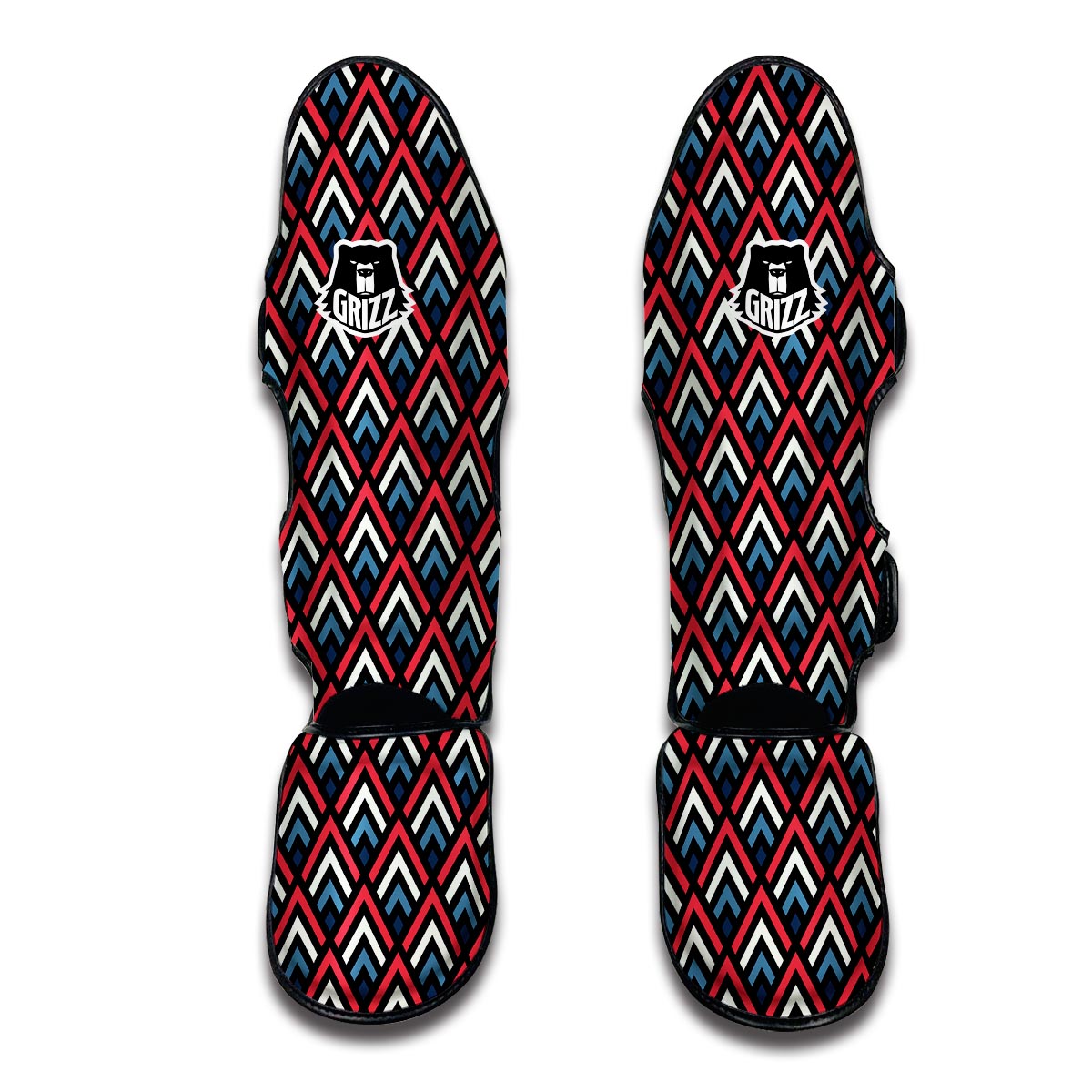 Zig Zag Print Pattern Muay Thai Shin Guards-grizzshop