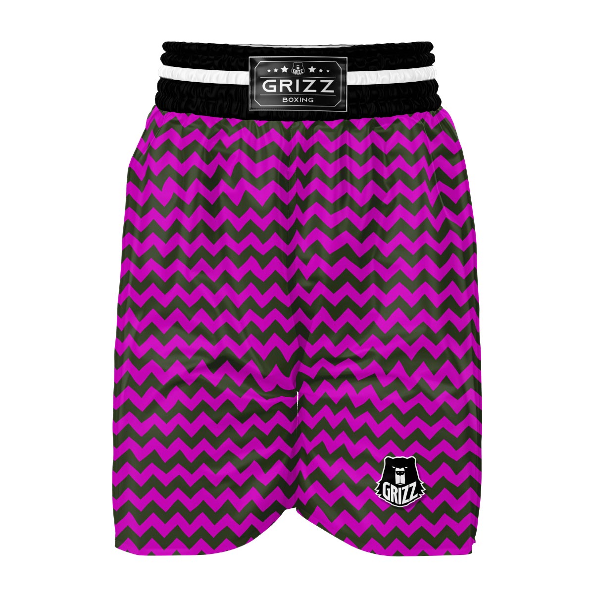 Zig Zag Purple Pattern Print Boxing Shorts-grizzshop