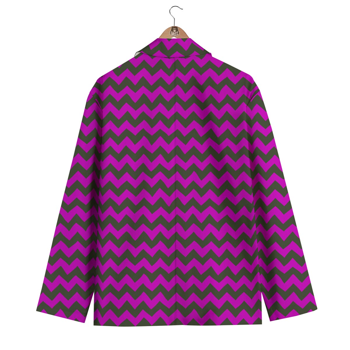 Zig Zag Purple Pattern Print Men's Blazer-grizzshop