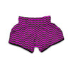 Zig Zag Purple Pattern Print Muay Thai Boxing Shorts-grizzshop