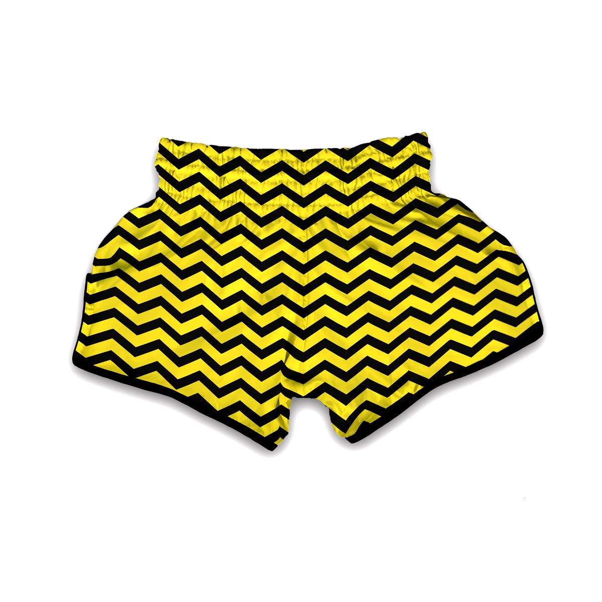 Zig Zag Yellow Pattern Print Muay Thai Boxing Shorts-grizzshop