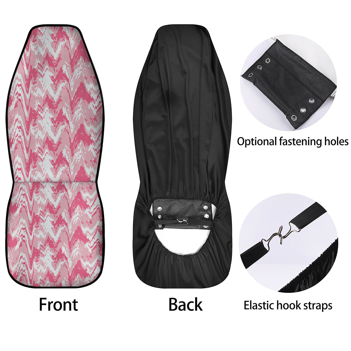 Zigzag Abstract Stripes Pink Print Pattern Car Seat Covers-grizzshop