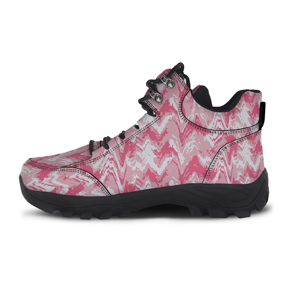 Zigzag Abstract Stripes Pink Print Pattern Hiking Shoes-grizzshop