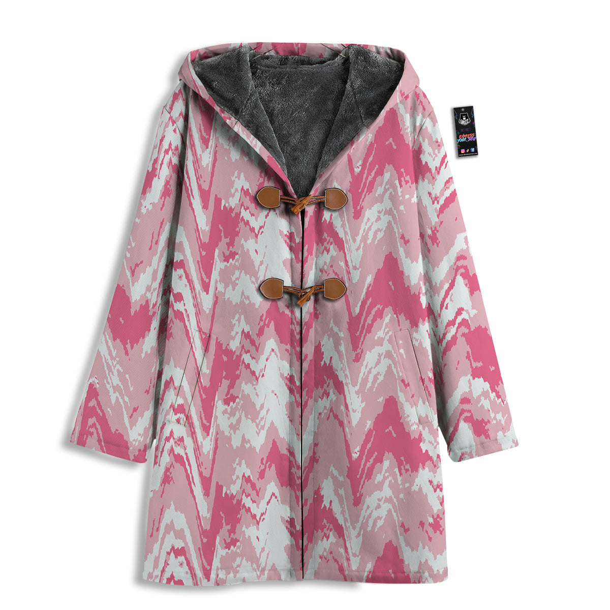 Zigzag Abstract Stripes Pink Print Pattern Men's Windbreaker Jacket-grizzshop