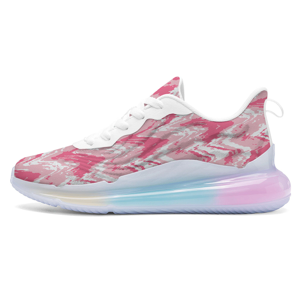 Zigzag Abstract Stripes Pink Print Pattern Running Sneakers-grizzshop