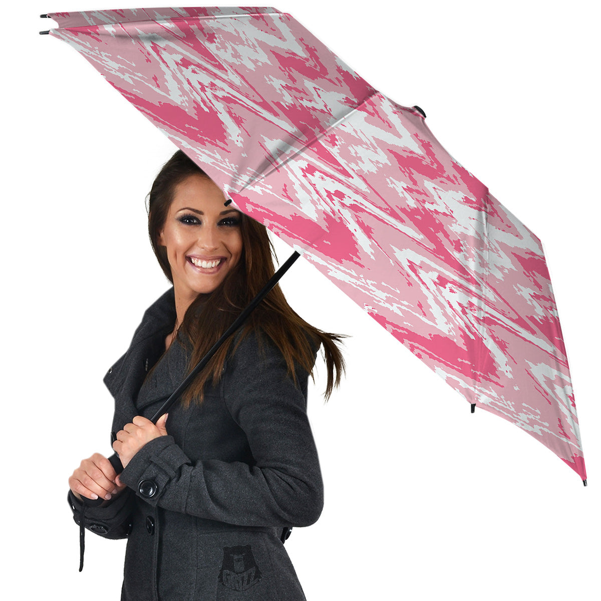 Zigzag Abstract Stripes Pink Print Pattern Umbrella-grizzshop