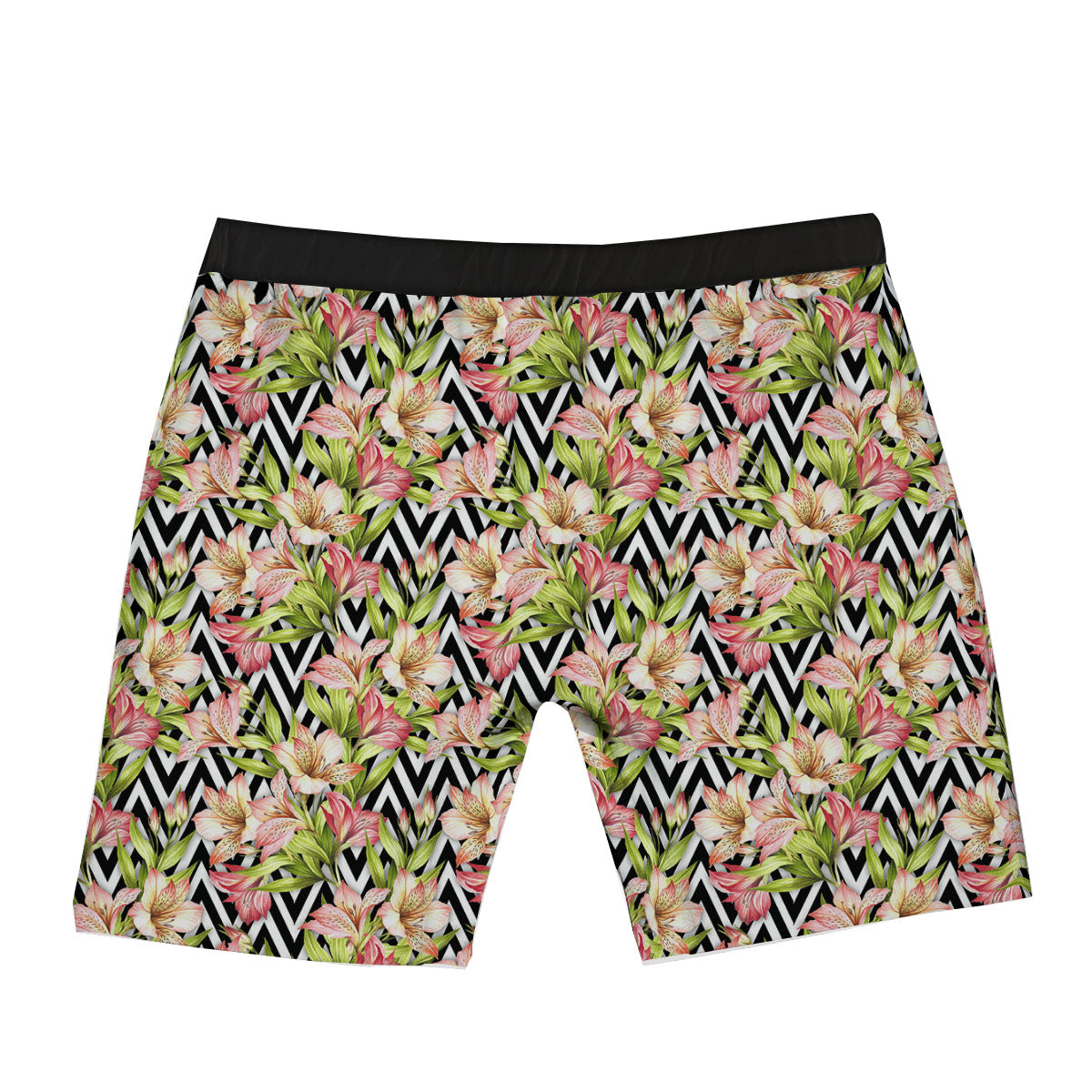 Zigzag Alstroemeria Pastel Print Pattern Boxer Briefs-grizzshop