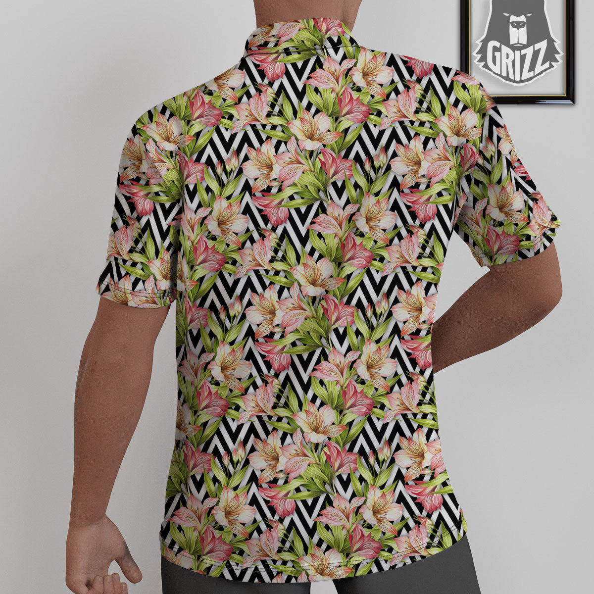 Zigzag Alstroemeria Pastel Print Pattern Untucked Shirts-grizzshop