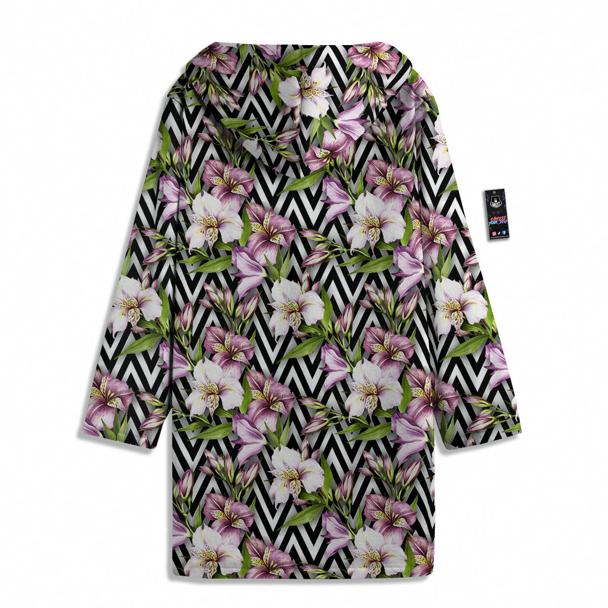 Zigzag Alstroemeria Purple Print Pattern Men's Windbreaker Jacket-grizzshop