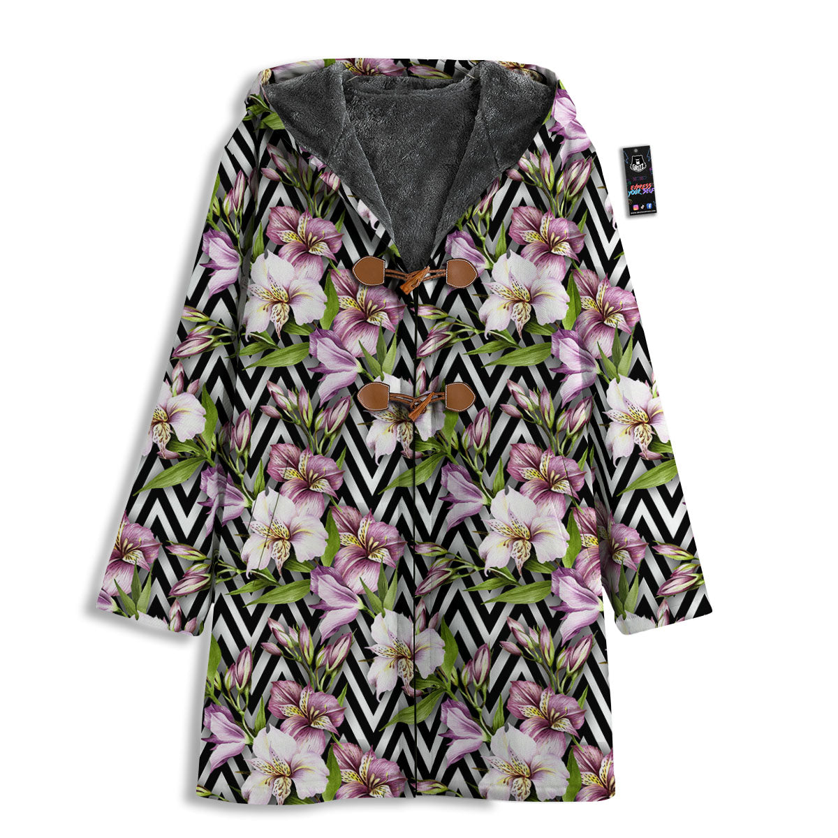 Zigzag Alstroemeria Purple Print Pattern Men's Windbreaker Jacket-grizzshop