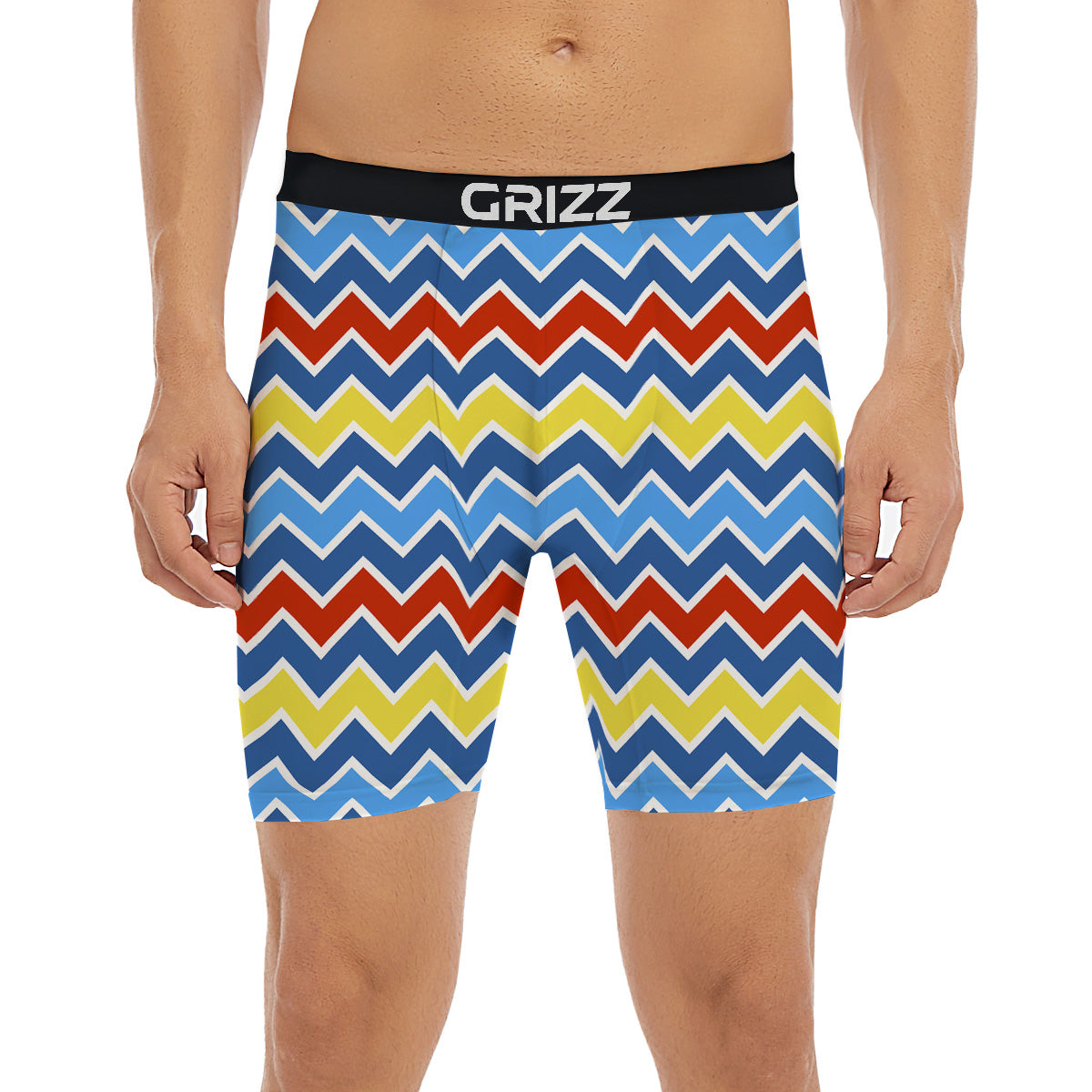 Zigzag Autism Awareness Color Print Pattern Boxer Briefs-grizzshop