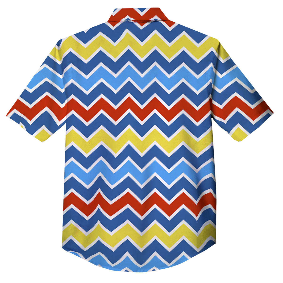 Zigzag Autism Awareness Color Print Pattern Button Up Shirt-grizzshop