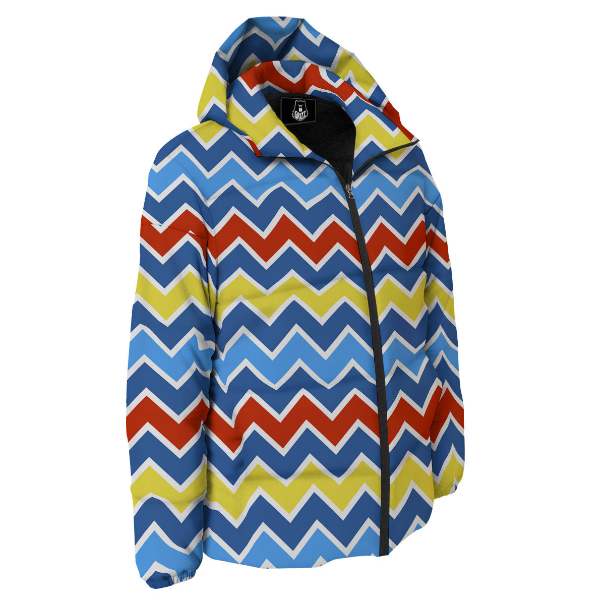 Zigzag Autism Awareness Color Print Pattern Down Jacket-grizzshop