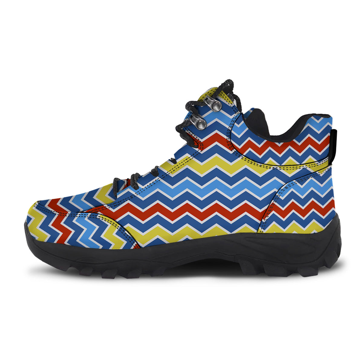 Zigzag Autism Awareness Color Print Pattern Hiking Shoes-grizzshop