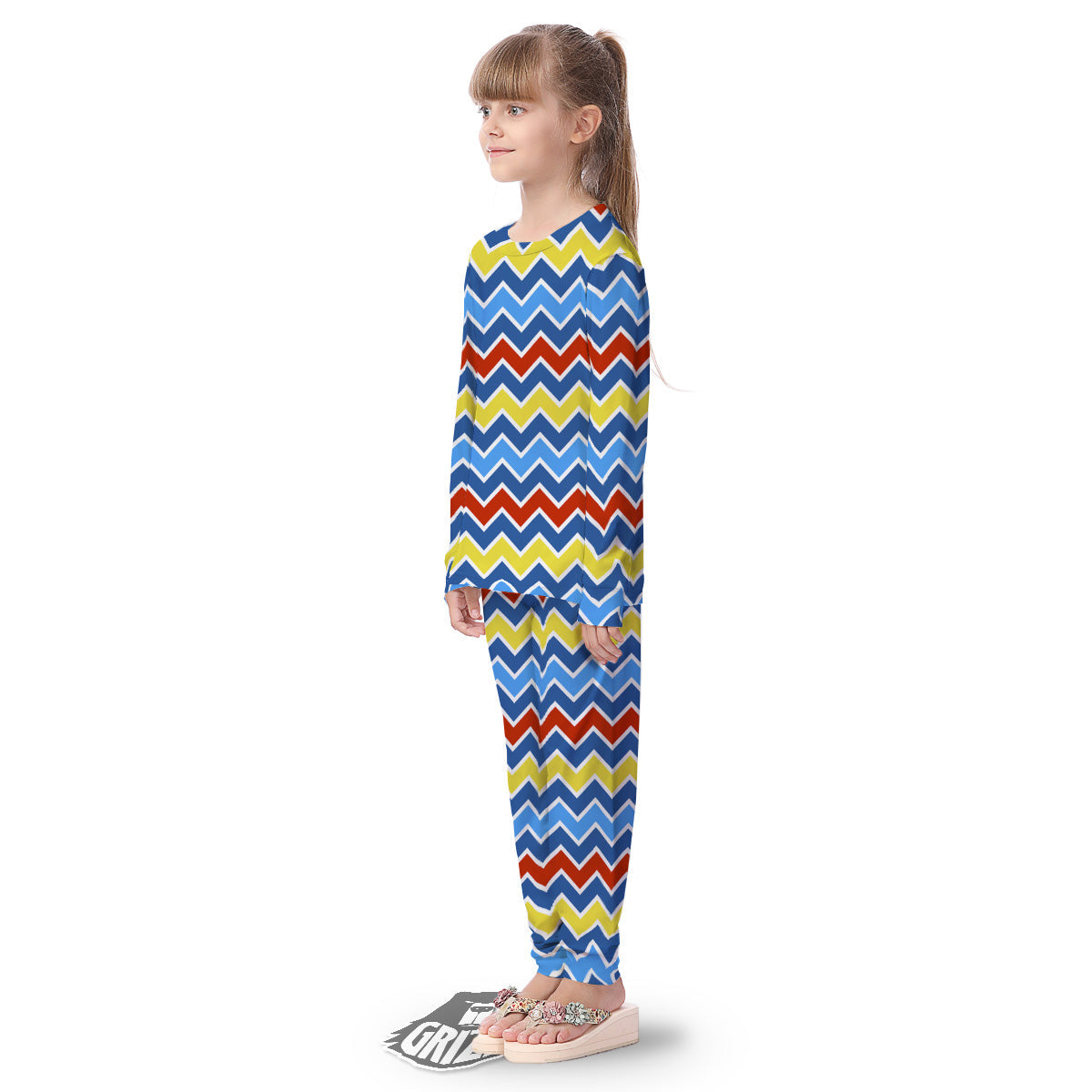Zigzag Autism Awareness Color Print Pattern Kid's Pajamas-grizzshop