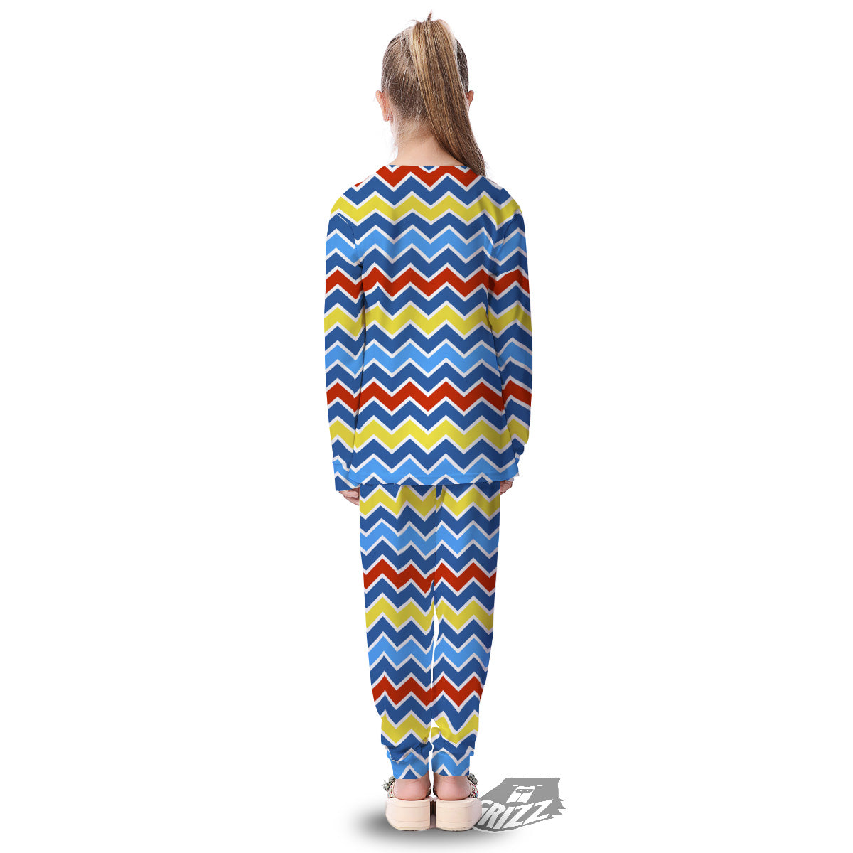 Zigzag Autism Awareness Color Print Pattern Kid's Pajamas-grizzshop