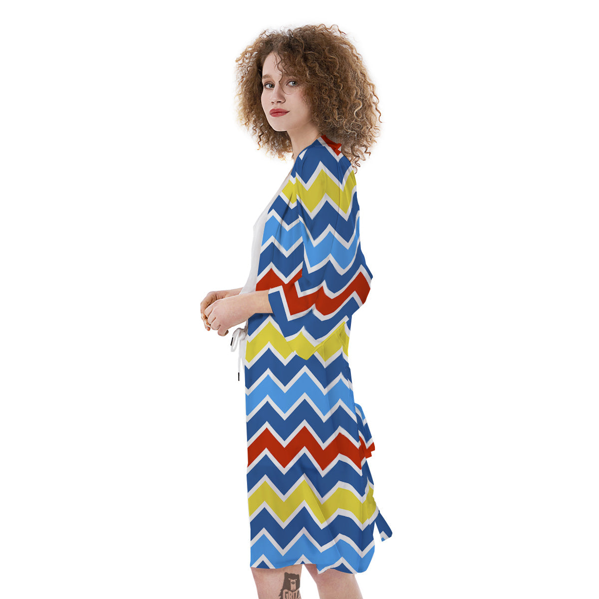 Zigzag Autism Awareness Color Print Pattern Kimono-grizzshop