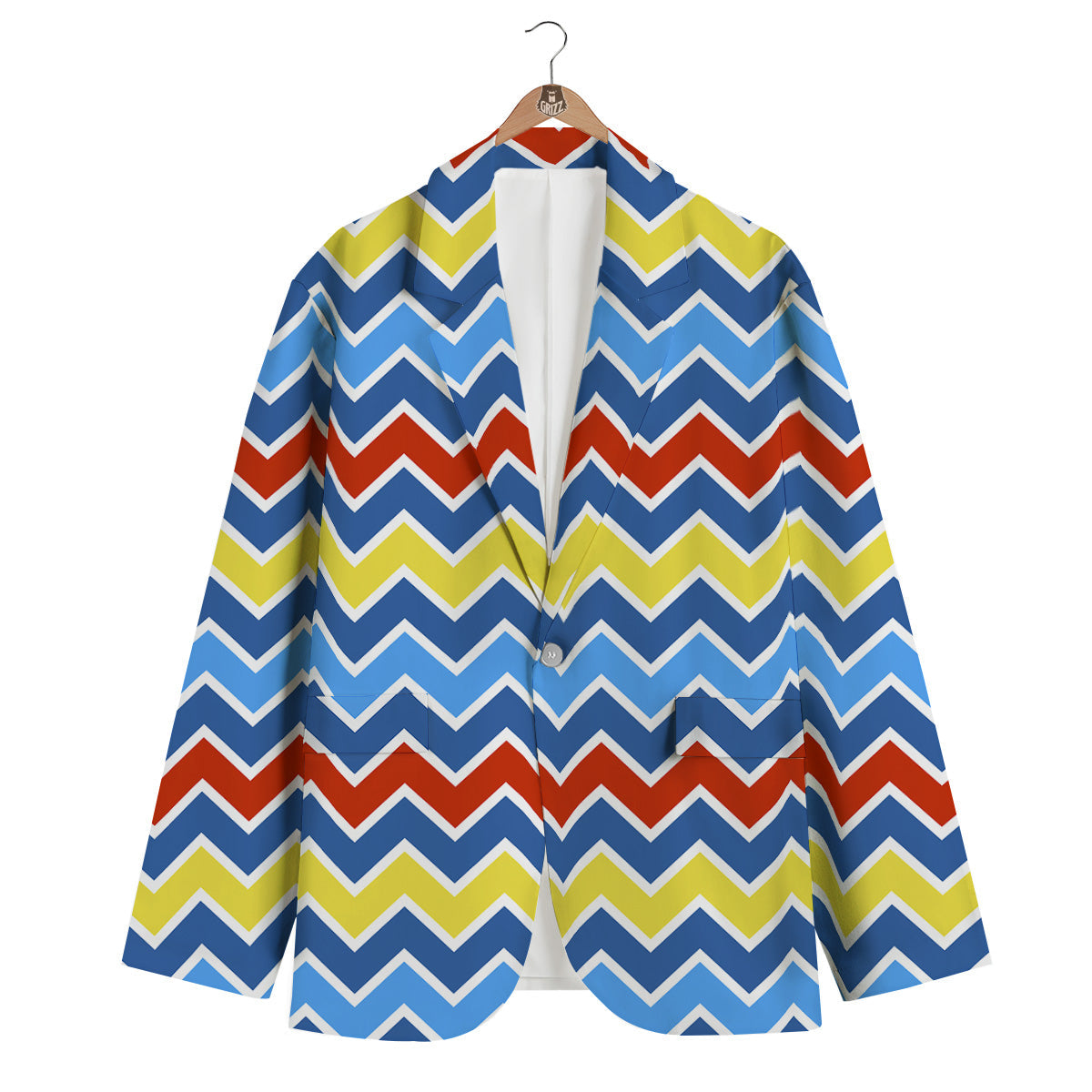 Zigzag Autism Awareness Color Print Pattern Men's Blazer-grizzshop