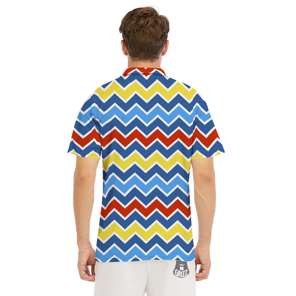 Zigzag Autism Awareness Color Print Pattern Men's Golf Shirts-grizzshop